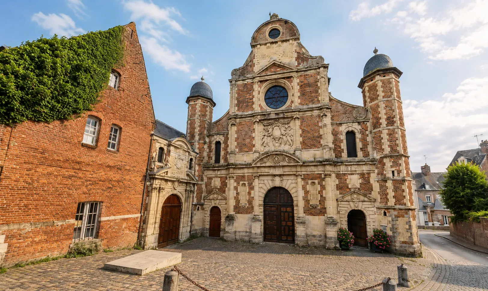 La façade de l’ancienne chapelle du collège des Jésuites, à Eu